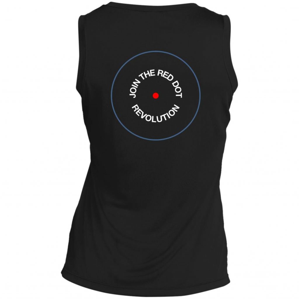 "Join the Red Dot Revolution" Ladies' Sleeveless V-Neck Performance Tee
