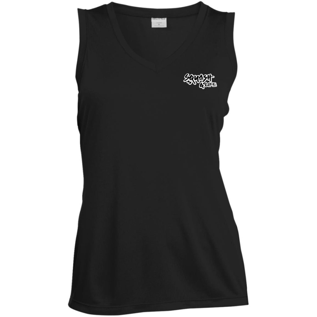 "Squash 4 Life" Ladies' Sleeveless V-Neck Performance Tee