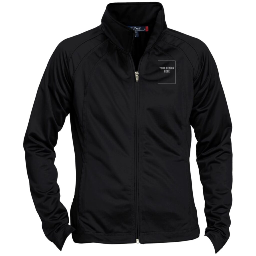 Ladies' Raglan Sleeve Black Warmup Jacket - CUSTOMIZE IT